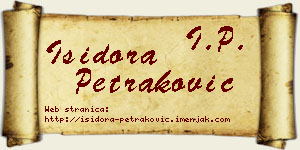 Isidora Petraković vizit kartica